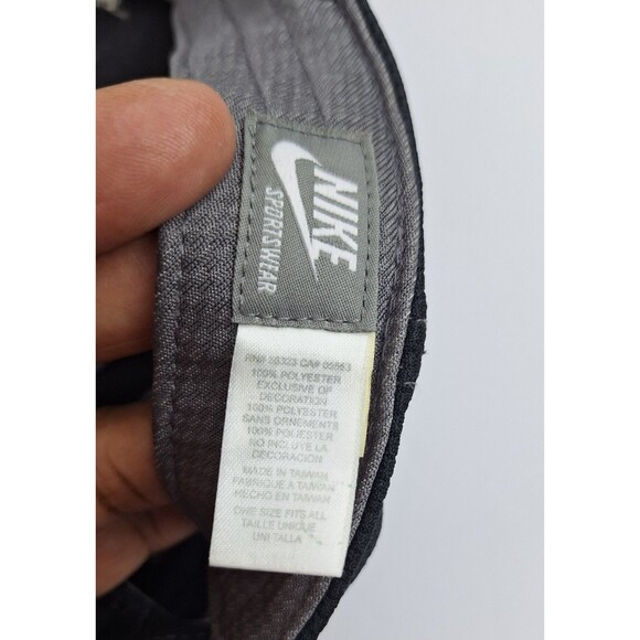 Vintage NIKE Black Baseball Cap Center Swoosh Adjustable Mesh Streetwear Sports - Picture 9 of 10
